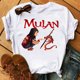 thumbnail image 3 of Camiseta con estampado con dibujo de princesa Mulan de dibujos animados de Disney para mujer, camisetas de manga corta a la moda para mujer, camisetas informales para chica, camiseta para mujer, 3 of 5