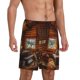 thumbnail image 2 of Balery Log Cabin Inside Pantalones cortos de pijama de punto de algodón para hombre con cinturilla y bolsillos-Large, 2 of 6