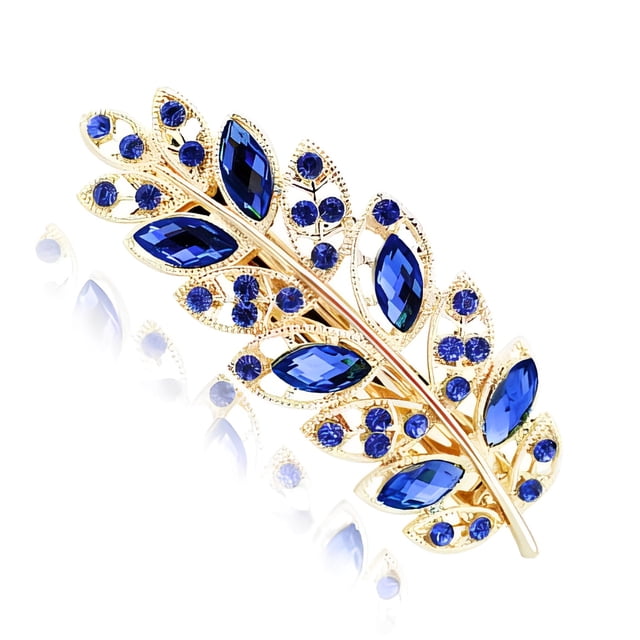 Guardurnaity Horquilla de cristal con diamantes de imitación para mujer, fiesta de vacaciones, fecha de viaje, decoración, pinzas para el cabello de moda, Accesorio para el cabello Azul oscuro Guardurnaity AP018036-02