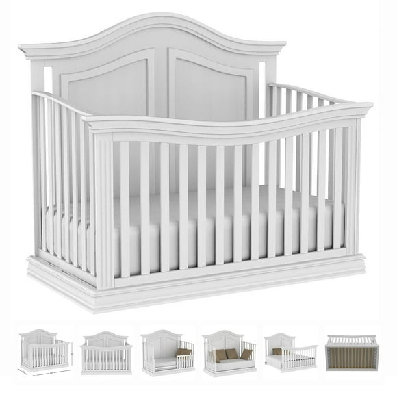 Verona 4 in 1 Baby Crib and Bed, White