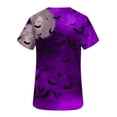 thumbnail image 4 of Shldybc Happy Halloween Womens Nursing Scrubs Tops Working Uniform Short Sleeve V Neck Pumpkin Spiders Ghost Holiday Print Tunic Scrubs Workwear Blouse Scrubs Tops with Pockets-Purple, 4 of 5