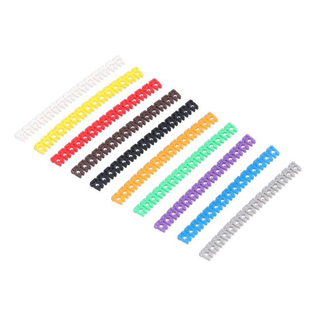 Peahefy Colorful Cable Marker,Clip On Cable Marker Waterproof Cable Identification Tube Colorful 0‑9 Number Wire Label Tube Wire Marker,Number Wire Label Tube