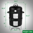 3in1 Vertical Charcoal Grill, Outdoor BBQ Charcoal Smoker with Built