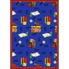 Joy Carpets Kid Essentials Bookworm Language & Literacy Rectangle Rugs 01 Blue - 5 ft. 4 in. x 7 ft. 8 in.
