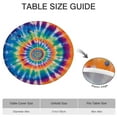 thumbnail image 6 of Rainbow Tie Dye Mandala Pattern Round Fitted Tablecloth with Elastic Edge,Dining Table Cover Waterproof,Outdoor Round Tablecloth for Camping,Dining,Indoor and Outdoor, 6 of 7