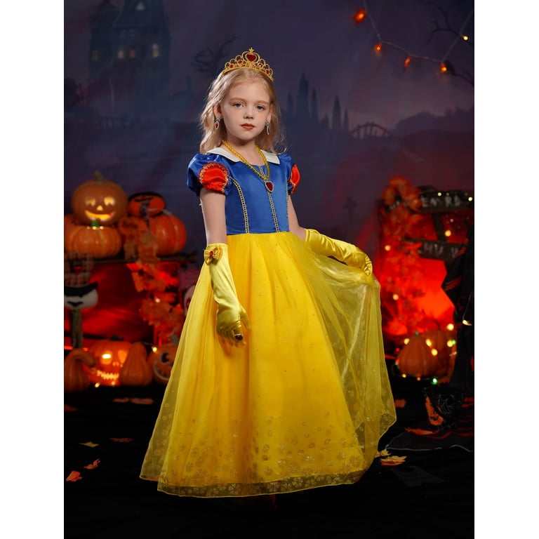 yellow princess dress costume DELUXE Beauty Dress Up Costume