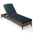 thumbnail image 1 of Pemberly Row Wicker Patio Chaise Lounge in Brown and Navy, 1 of 10