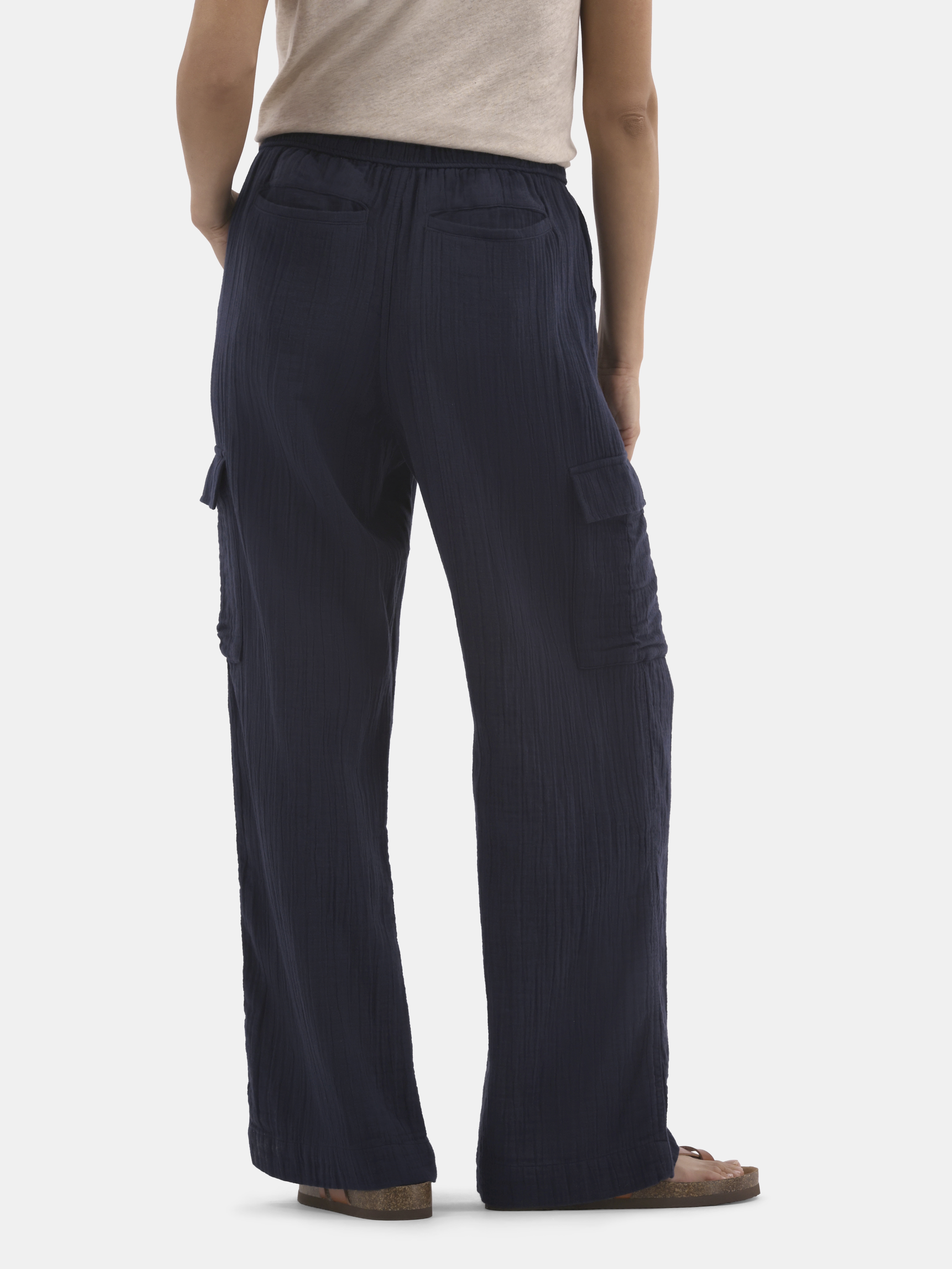 Time and Tru Women's and Women's Plus Cotton Double Cloth Cargo Pants, Sizes XS-4X