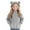Grey, variant on Girls Long Sleeve Casual Cute Teddy Bear Hooded Sweatshirt Plush Pullover Tops (Grey, 4-5 Years)
