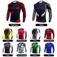 thumbnail image 2 of Hombres Camisas de manga larga O-cuello Raglan Impreso Elástico Deportes de secado rápido, 2 of 7