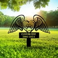 thumbnail image 6 of Custom Pet Memorial Garden Stake, Pawprint Angel Wings Metal Plaque, Personalized Dog Loss Gift, Grave Marker for Loss of Pet, 6 of 6