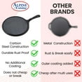 thumbnail image 2 of Alpine Cuisine Round Comal Cast Iron 10 Inch Seasoned Coating Black with Durable Single Handle – Comfortable Comal For Cooking, Even Heating & Versatile Kitchen Cookware Color Sleeve Bag Packing, 2 of 8