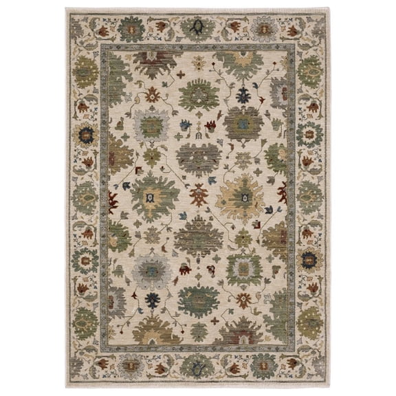 Oriental Weavers Eliana Area Rug - ELI10 - 7'10" x 10'10" - in Ivory/ Multi - Vintage Inspired, Stain Resistant, Family and Pet Friendly , Dining, Living Room Rug
