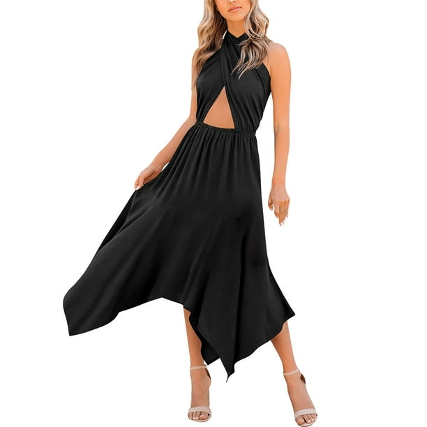 Womens summer cheap halter dresses