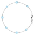 thumbnail image 1 of Bracelet Chaîne en Résine Synthétique Bleue en Argent Sterling, 9 Po, 1 of 1
