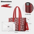 thumbnail image 5 of Teacher Tote Bag,Maroon Footballs Pattern Teacher Utility Tote Bag,Large Work Tote Bags for Women with Multiple Pockets,Top Zipper Closure,13.8x10.6x6.7 Inch, 5 of 5