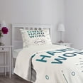 thumbnail image 3 of Ambesonne Fitness Quilted Bedspread Set 2 Pcs, Sports Words Dumbbell, Twin Size, Blue Purple White, 3 of 5