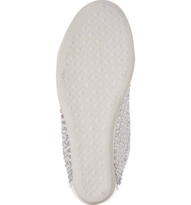 Lauren Lorraine Sassoon White Leather Embellished Hidden Wedge High-top Sneaker 