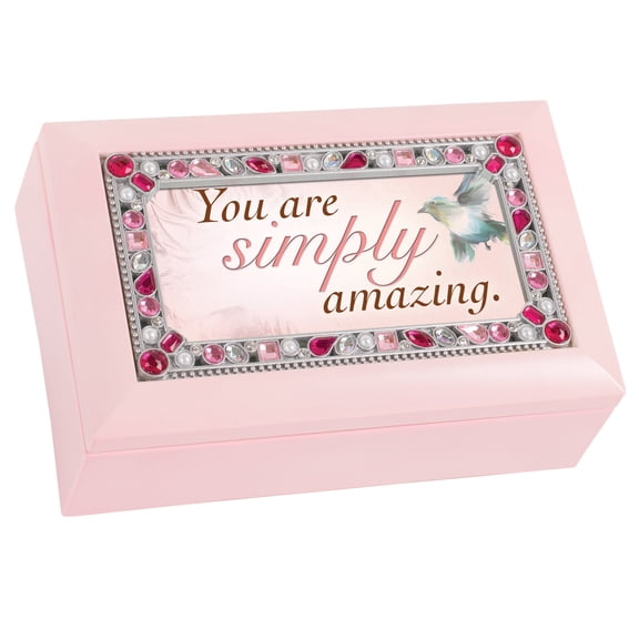 You Are Amazing Sparkle Pink 6 x 4 Music Box Plays Tune You Light Up My Life