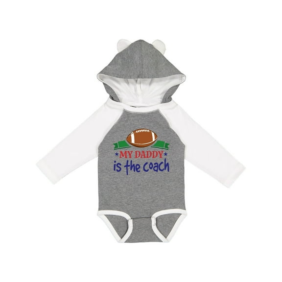 Inktastic Football Daddy Is The Coach Childs Boys Long Sleeve Baby Bodysuit