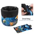 thumbnail image 4 of PhooArto Drawstring Cosmetic Bag, Barrel Shaped Portable Travel Makeup Bags, Galaxy Blue Butterfly Amidst Flowers Large Capacity Waterproof Multifunctional Bucket Toiletry Bag, 4 of 6
