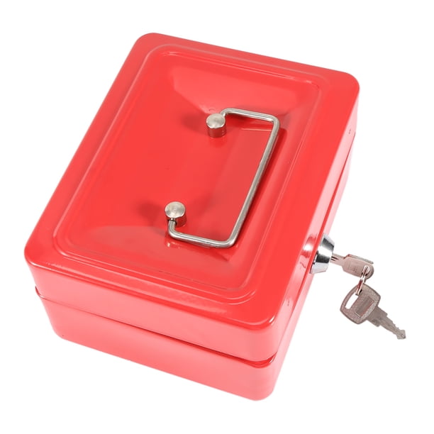 Caja Fuerte De Seguridad Con Cerradura Para Dinero En Efectivo, Caja Fuerte Portátil De Hierro Resistente Con 2 Llaves, 6 Compartimentos Para Joyas Y Monedas, Tamaño Mini, Fácil