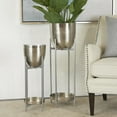 thumbnail image 2 of CosmoLiving by Cosmopolitan 32", 24"H Silver Metal Planter with Removable Stand (2 Count), 2 of 9