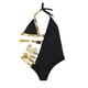 thumbnail image 3 of Gibobby Trajes de Baño para Mujer Traje de baño Cintura Una pieza Rayas Recorte Bronceado Bikini Trajes de baño para mujer Una pieza(Negro,G), 3 of 5