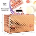 thumbnail image 6 of Ver Beauty Makeup Organizer Case with 6 Extendable Trays & Keylock Train Box (Rose Gold Diamond), 6 of 7