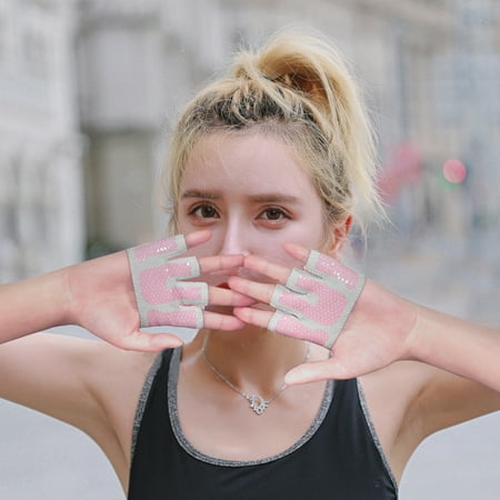 XWQ Yoga Gloves Four-finger Sweat Absorption Breathable Women Fingerless Non-slip Pilates Gloves Fitness Accessories
