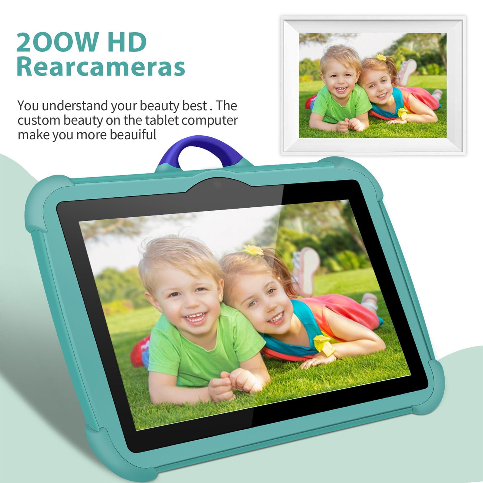 7 Inch Kids Tablet for Children, Android 7.1, WiFi Bluetooth, 1GB RAM 16GB ROM, 128GB Expand, Parental Control, Early Education Learning Gift with Protective Case