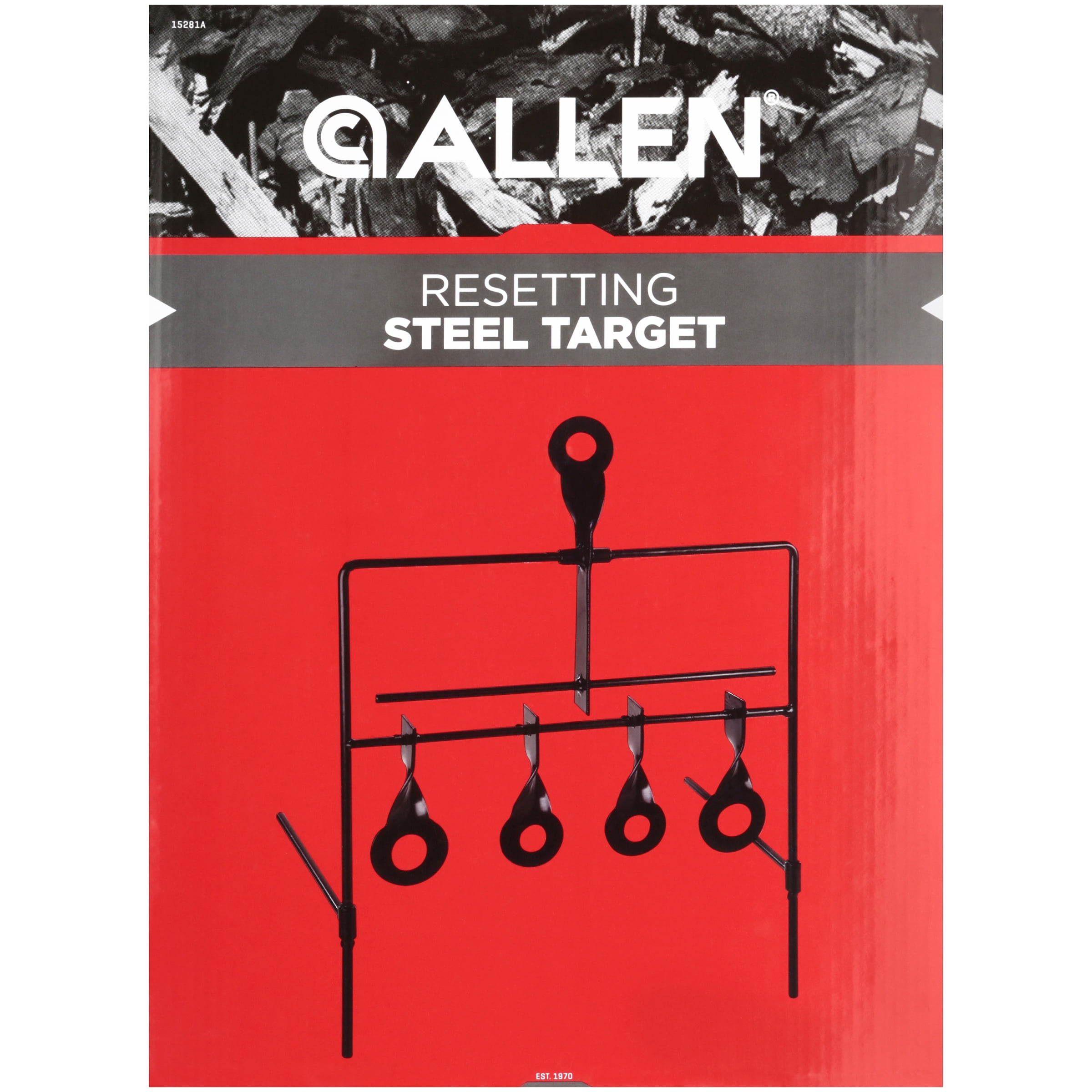 Allen Company Rimfire Steel Spinning & Resetting Shooting Target, .22 Cal. & Air Guns, Black/Orange