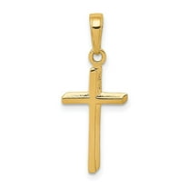 Diamond2Deal 14k Yellow Gold Polished Cross Pendant for Women (L- 0.95 inch, W- 0.48 inch)