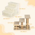 thumbnail image 2 of 3-Step Beige Pet Ramp for Sofa, Bed & Couch - Cozy Dog & Cat Stairs, 18" x 13.8" - Safe Access for Small Pets & Easy Cleaning, 2 of 7