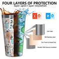 thumbnail image 3 of 16oz Tumblers Pioneer Flower Floral Print Pattern Stainless Steel Vacuum Insulated Double Wall Travel Tumbler Cups Mug with Lid and Straw,Cleaning Brush for Coffee,Tea, 3 of 4