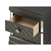 Verona 2-Drawer Metalic Black Nightstand (24 in. H x 16 in. W x 21 in. D)