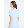 thumbnail image 4 of Joyspun Women’s Pointelle Knit Sleepwear Henley Tee with Short Sleeves, Sizes XS-3X, 4 of 6