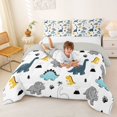 thumbnail image 3 of Homewish Cartoon Dino Queen Comforter Set,Jungle Wildlife Comforter Sets Queen,White,Light Gray Reversible,3-Piece,1 Comforter and 2 Pillowcases, 3 of 7