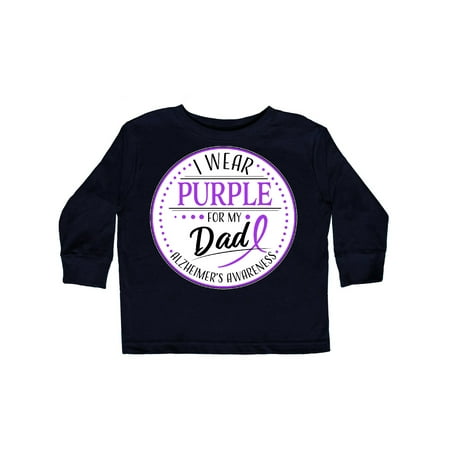 

Inktastic I Wear Purple for my Dad- Alzheimers Awareness Gift Toddler Boy or Toddler Girl Long Sleeve T-Shirt