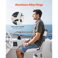 thumbnail image 4 of High Backrest Folding Fishing Boat Seat with Thickened Sponge Cushion Waterproof PVC Leather Aluminum Alloy Hinges Flip Up Design for Boats Yachts Ships Black Grey, 4 of 7