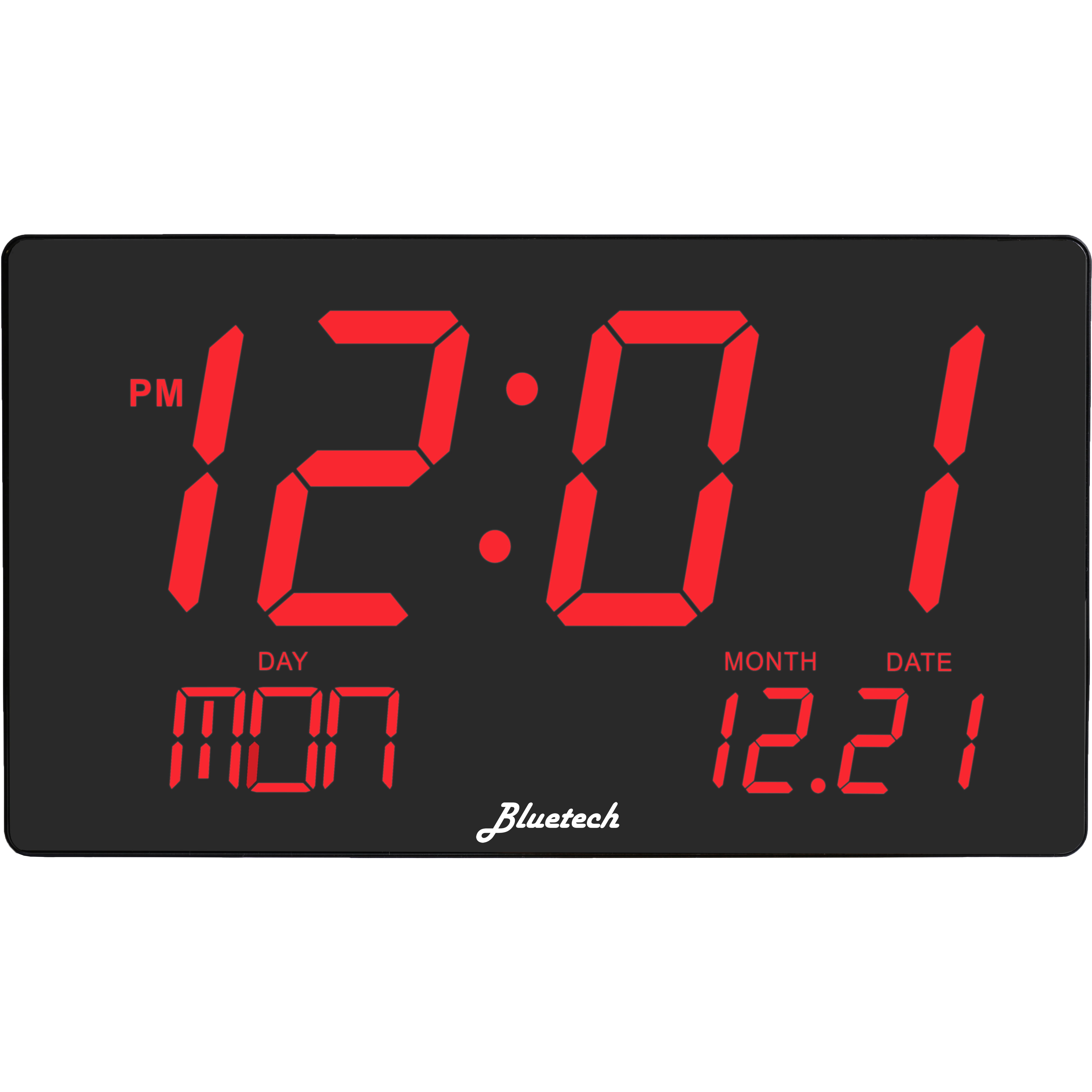 Bluetech Oversized Led Clock Extra Large Display Easy To Read 3 Inch Digits Sleek Design Wall Shelf Clock For Home Or Office Use Walmart Com Walmart Com