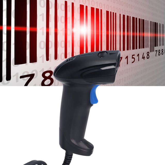 Zaqw 2D Handheld Barcode Scanner,2D Handheld Barcode Scanner High Sensitivity CMOS Sensor Wired USB Barcode Reader for Supermarket Libraries Warehouses,QR Barcode Scanner