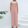 thumbnail image 5 of Letdown Womens Overalls Loose Fit Cotton Linen Bib Overall Wide Leg Jumpsuit Rompers with Pockets, 5 of 7