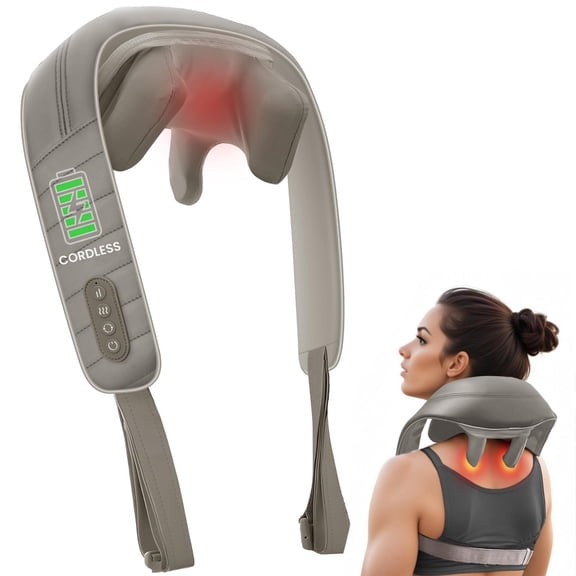 Snailax Cordless Shiatsu Neck & Shoulder Massager with Heat for Pain Relief, Deep Tissue Kneading, Gifts
