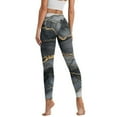 thumbnail image 2 of Renewold Marble Grey Gold Leggings with Pockets for Women Athletic Tights Compression Leggings High Waisted Butt Lifting Printed Pants Comfy Womens Yoga Leggings, XS, 2 of 8