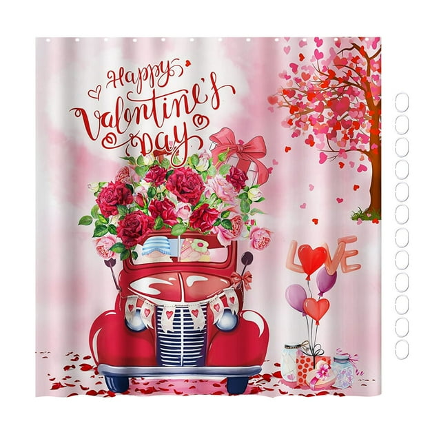 Liquidation Rideau de Douche Décoratif de la Saint-Valentin Série Amour Rideau de Douche Doublure de Rideau de Douche Long