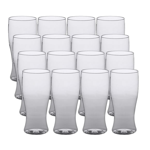 CP 12-16 oz. Heavy Weight Clear Plastic Pilsner Glass - 16/Pack | Enjoy Your Pilsners with Sturdy Plastic Glasses
