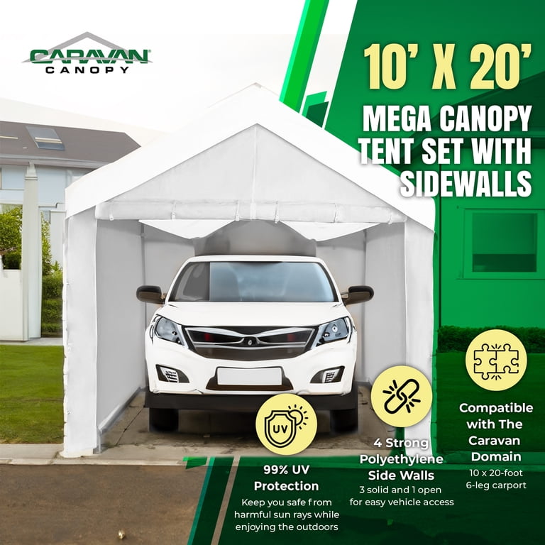 Caravan Canopy, Straight Leg Canopy Tent, 10'x20', Sidewalls