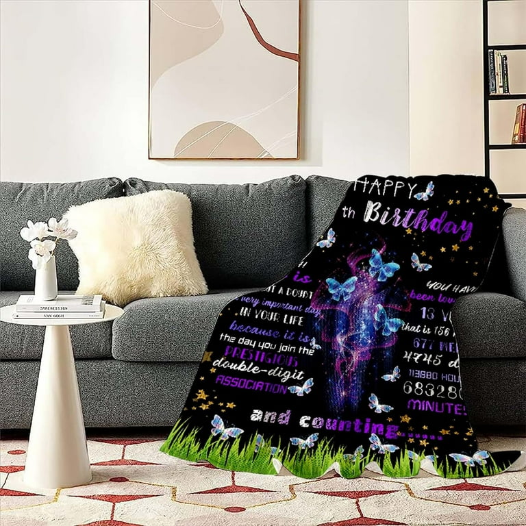 Gift for 12 Year Old Girl,12 Year Old Girl Birthday Blanket