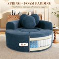 thumbnail image 4 of Muumblus 54" Oversized Round Indoor Chaise Lounge Chair, Boneless Cloud Couch, No Assembly Required, Floor Sofa Chair for Living Room, Blue, 4 of 9